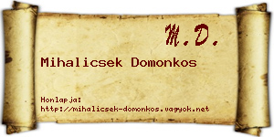 Mihalicsek Domonkos névjegykártya